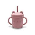 Bicchiere in Silicone con Manico e Cannuccia Deep PINK